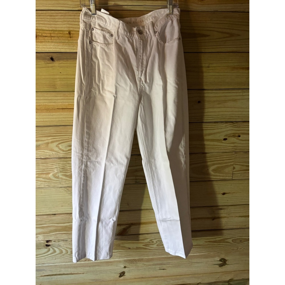 American‎ Eagle Outfitters Women White High Waisted Mom Jeans Size 7